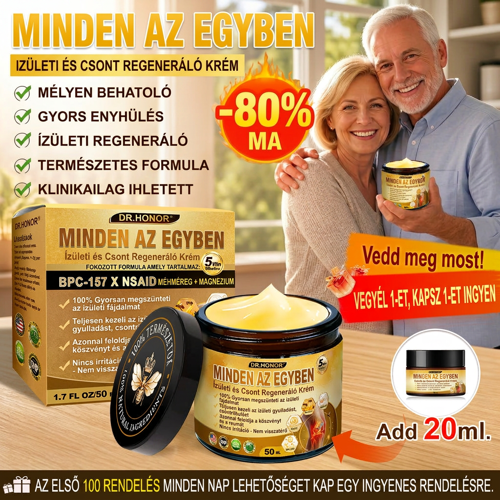 HU DR.HONOR® All-In-One Ízületi és Csontápoló Krém (Kifejezetten idősebb felnőttek számára)
